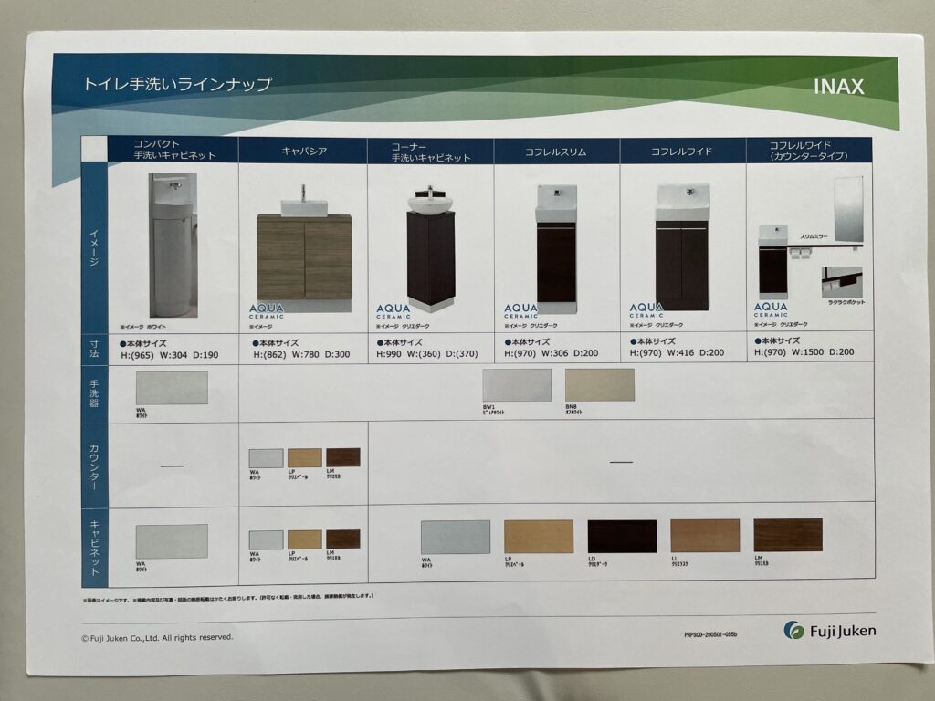 富士住建INAX手洗い器